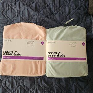 2 sets Room Essentials TWIN XL Microfiber Mint Sheet Set - New